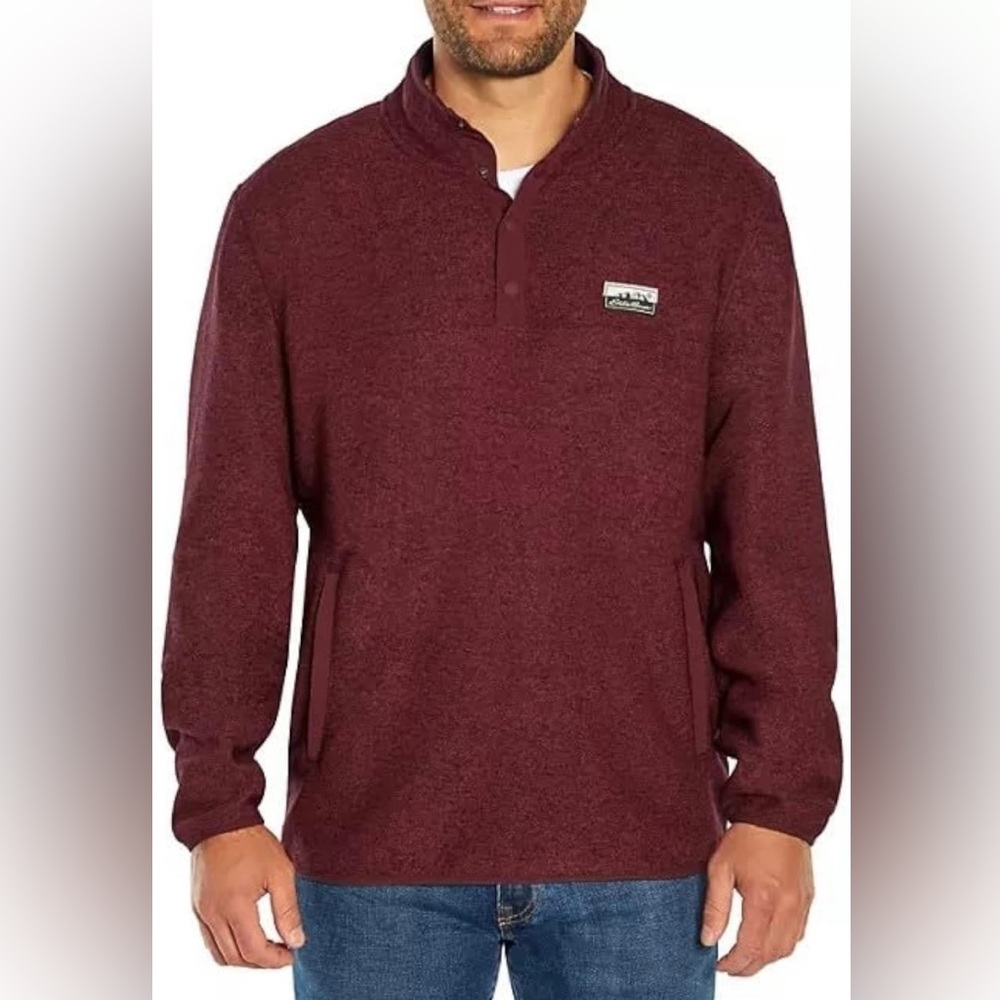 NEW Eddie Bauer Men's 1/4 Snap Sweater Fleece Pullover Size Small